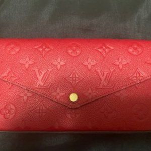 Scarlet Red Leather Louis Vuitton Felicie Pochette